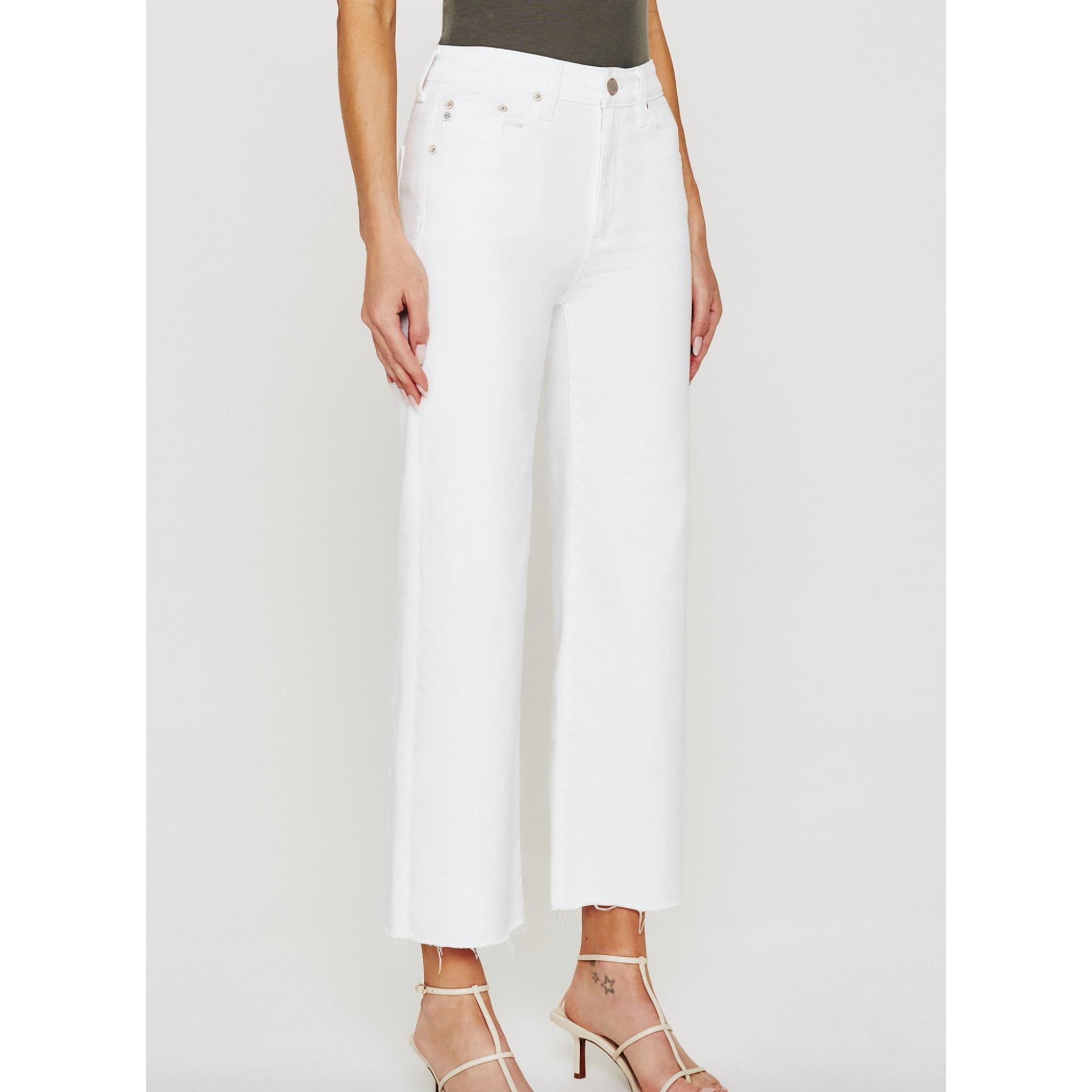 New Ag Jeans Saige Wide Leg Crop Jean In Modern White